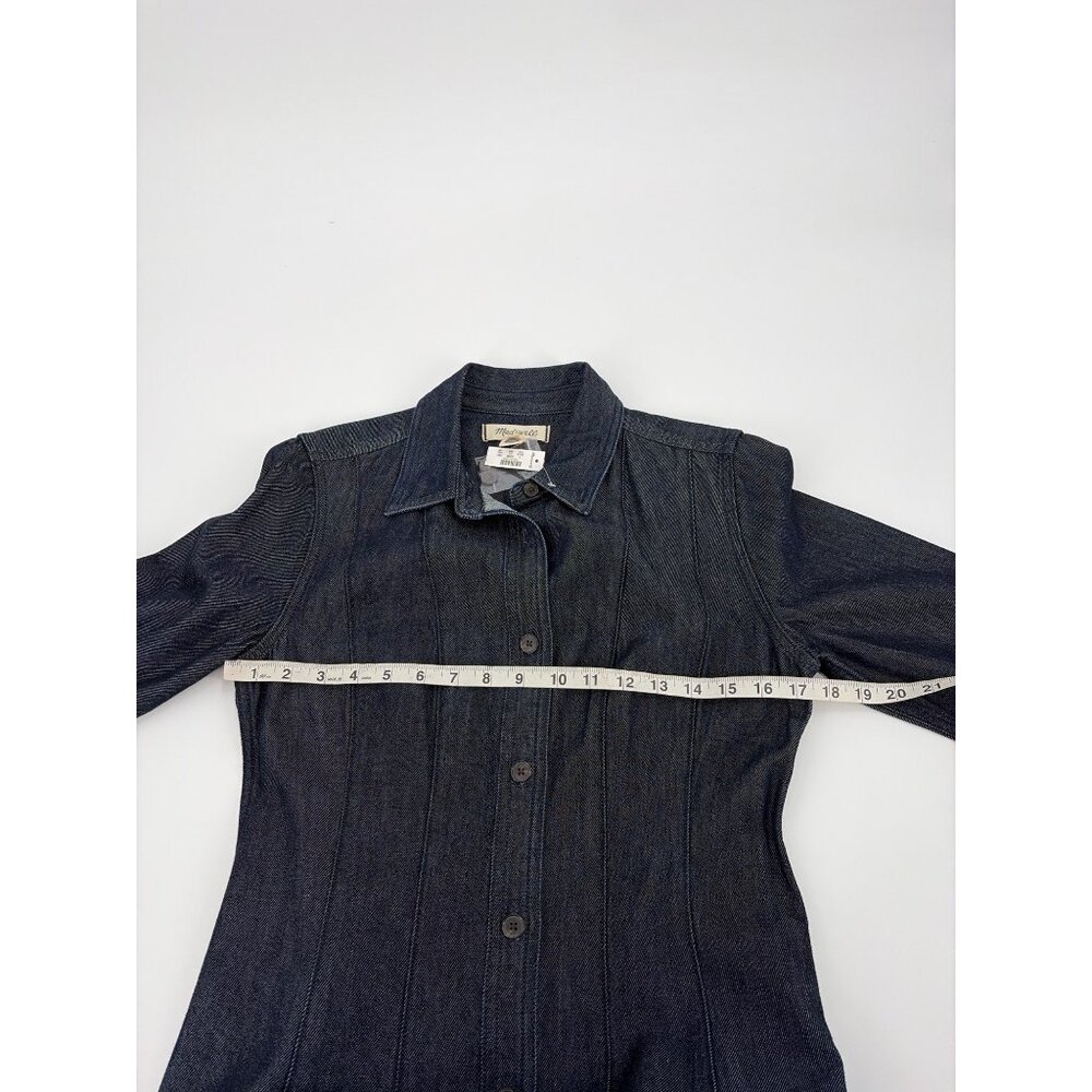 NWT Madewell Seamed Midi Shirtdress Segovia Denim Dark Wash Womens 2 Classic - Picture 7 of 8